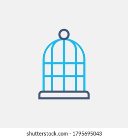 line bicolor birdcage icon, simple element from Pet-vet set, for web and mobile