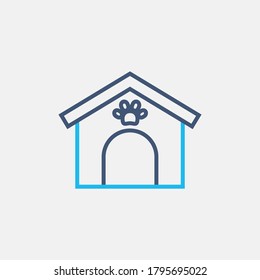 line bicolor kennel icon, simple element from Pet-vet set, for web and mobile
