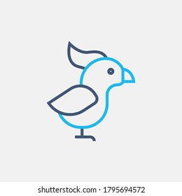 line bicolor parrot icon, simple element from Pet-vet set, for web and mobile