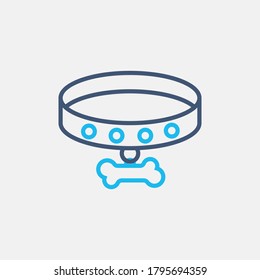 line bicolor pet collar icon, simple element from Pet-vet set, for web and mobile