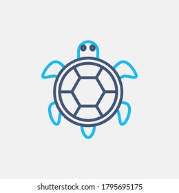 line bicolor tortoise icon, graphic illustration from Pet-vet collection, for web and app design