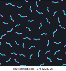 Line Bicycle handlebar icon isolated seamless pattern on black background.  Vector
