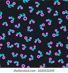 Line Bicycle for kids icon isolated seamless pattern on black background.  Vector
