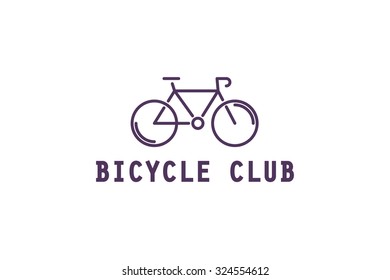 Line Bicycle Logo. Stock Vector.