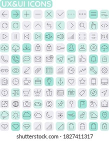 Line Big App UI, UX and Office icon set