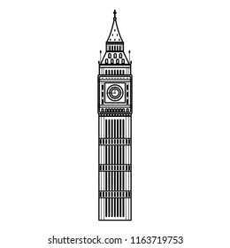 Line Big Ben Tower History Architecture Stock Vector (Royalty Free ...