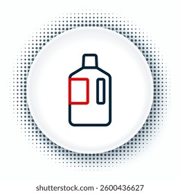 Line Big bottle with clean water icon isolated on white background. Plastic container for the cooler. Colorful outline concept. Vector
