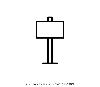 Line Billboard icon isolated on white background. Outline symbol for website design, mobile application, ui. Billboard pictogram. Vector illustration, editorial stroke. Eps10