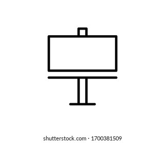 Line Billboard icon isolated on white background. Outline symbol for website design, mobile application, ui. Billboard pictogram. Vector illustration, editorial stroke. Eps10
