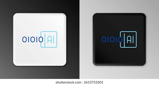 Line Binary code icon isolated on grey background. Colorful outline concept. Vector