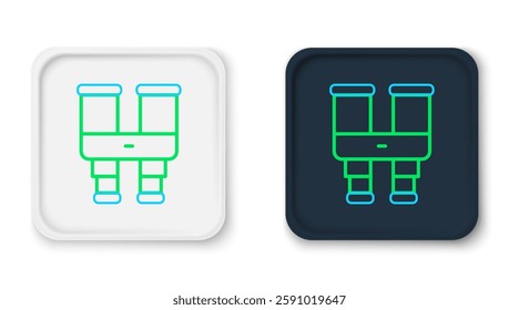 Line Binoculars icon isolated on white background. Find software sign. Spy equipment symbol. Colorful outline concept. Vector