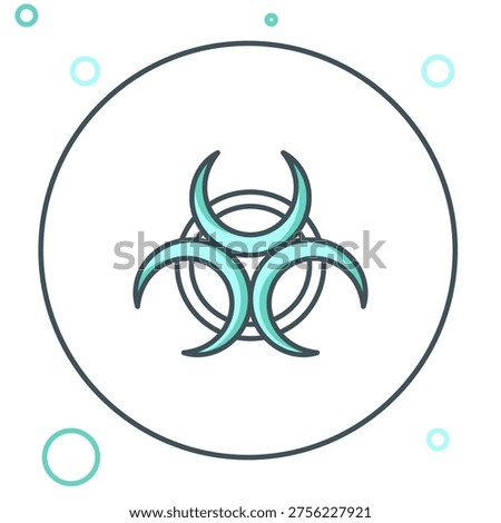 Line Biohazard symbol icon isolated on white background. Colorful outline concept. Vector