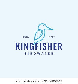 line bird kingfisher minimal logo design vector graphic symbol icon illustration creative idea