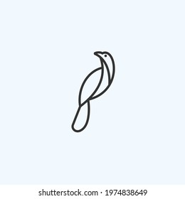 line bird logo design vector illustration
