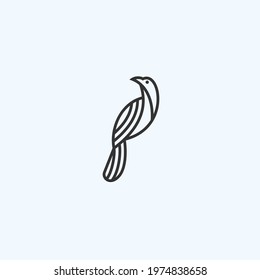 line bird logo design vector illustration
