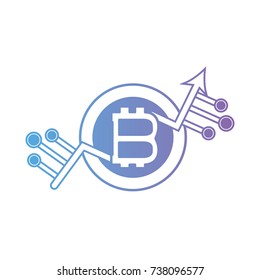 line bitcoin crytocurrency electronic money with circuits