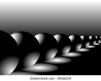 Line of black balls