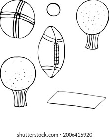 The line is black. baseball. ping pong racket doodle table tennis, ping pong rackets illustration icon