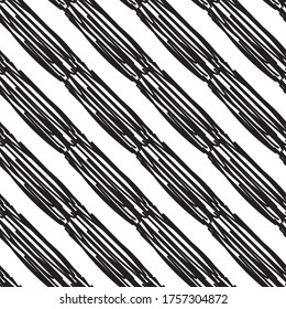 Line black doodle vector illustrator Seamless pattern background design wallpaper.
