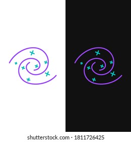 Line Black hole icon isolated on white and black background. Space hole. Collapsar. Colorful outline concept. Vector