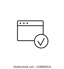 line black icon on white backgroundbrouser page security symbol line black icon on white background