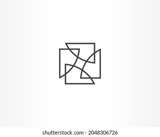 line and black vector brand logo design icon, universal logo template