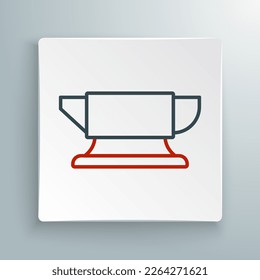 Line Blacksmith anvil tool icon isolated on white background. Metal forging. Forge tool. Colorful outline concept. Vector