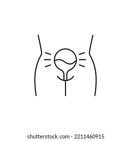 Line Bladder Icon Urinary Tract Pain Stock Vector (Royalty Free ...