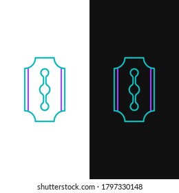 Line Blade razor icon isolated on white and black background. Colorful outline concept. Vector