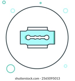 Line Blade razor icon isolated on white background. Colorful outline concept. Vector
