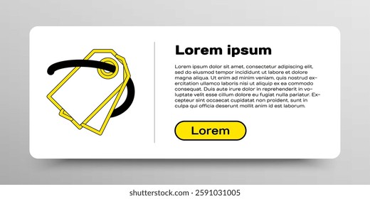Line Blank label template price tag icon isolated on white background. Empty shopping discount sticker. Template discount banner. Colorful outline concept. Vector