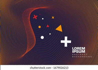 Line blend colorful abstract wave concept background
