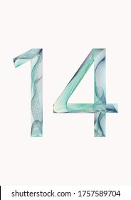 Line blended Number 14 vector, fourteen