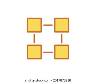 Icono de cadena de bloqueo de línea en fondo blanco