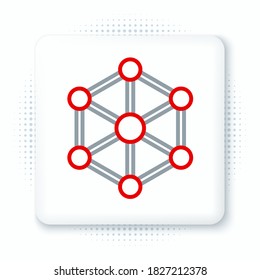 Line Blockchain technology icon isolated on white background. Cryptocurrency data. Abstract geometric block chain network technology business. Colorful outline concept. Vector