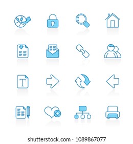 Line with blue background  Internet and Web Navigation Icons -vector icon set