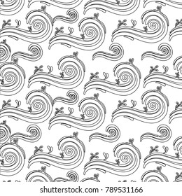 line blue spiral in wave shape pattern background