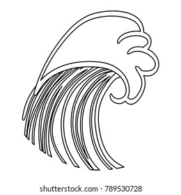 line blue with wave shape icon