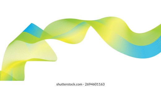 Line blue and yellow gradient lines on white Elegant vector Creative lines. Modern design. Background