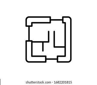Line Blueprint icon isolated on white background. Outline symbol for website design, mobile application, ui. Blueprint pictogram. Vector illustration, editable stroke. Eps10