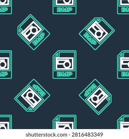 Line BMP file document. Download bmp button icon isolated seamless pattern on black background. BMP file symbol.  Vector