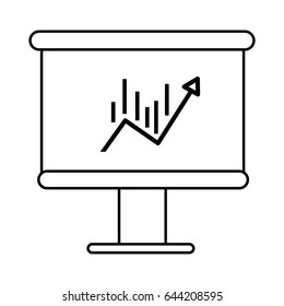 line board with statistic arrow up to financial business