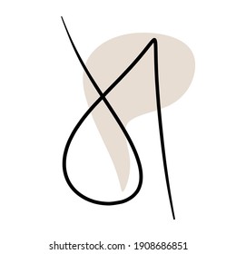 Line boho. Abstract Line Art boho. Abstract Plant Art design for print, cover, wallpaper, Minimal and natural wall art. Vector illustration.. Abstract Plant Art design for print, cover, wallpaper, M