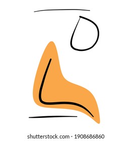 Line Boho. Abstrakte Linie Art boho. Abstraktes Pflanzendesign für Druck, Deckel, Tapeten, Minimale und natürliche Wandkunst. Vektorgrafik.. Abstraktes Pflanzendesign für Druck, Deckel, Tapeten,