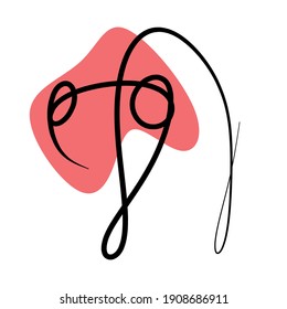 Line boho. Abstract Line Art boho. Abstract Plant Art design for print, cover, wallpaper, Minimal and natural wall art. Vector illustration.. Abstract Plant Art design for print, cover, wallpaper, M