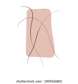 Line boho. Abstract Line Art boho. Abstract Plant Art design for print, cover, wallpaper, Minimal and natural wall art. Vector illustration.. Abstract Plant Art design for print, cover, wallpaper