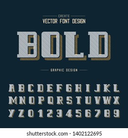 Line Bold Font and shadow alphabet vector, Script and number design, Graphic text on background