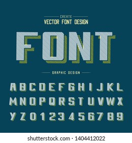Line Bold Font shadow and  Graphic alphabet vector, Writing typeface and number design