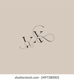 line and bold mix concept VX wedding serif monogram logo letter beautiful initial