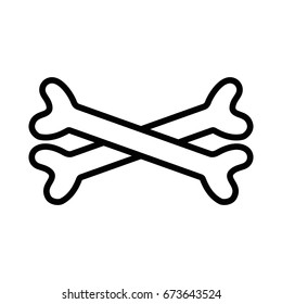 line bones in cross danger symbol to caution alert